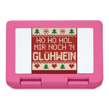 Ho Ho Hol mir Glühwein Strickmuster - Brotdose - Pink - Vorne