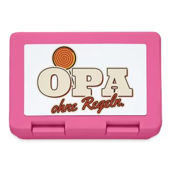 Opa ohne Regeln Enkel Spruch - Brotdose - Pink - Vorne