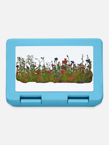 Wiesenwildblumen Musterdruck - Brotdose - Saphirblau