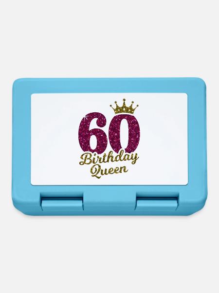 60 Birthday Queen 60.Geburtstag Königin 60 Jahre - Brotdose - Saphirblau