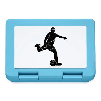 Fußball Silhouette Fußballspieler Fußballer - Brotdose - Saphirblau - Vorne