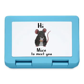 Hi, Mice to meet you - Maus Wortspiel - Brotdose - Saphirblau - Vorne