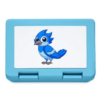 Blue Jay Niedliche Maskottchen Zeichentrickfigur Kawaii - Brotdose - Saphirblau - Vorne