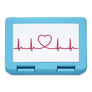 Ligne ECG du battement cardiaque Vecteur d’ondes d’impulsion médicale - Boîte à goûter - bleu saphir - Devant