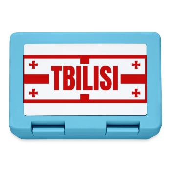 Tiflis Stadt mit georgischem Flaggendesign - Brotdose - Saphirblau - Vorne