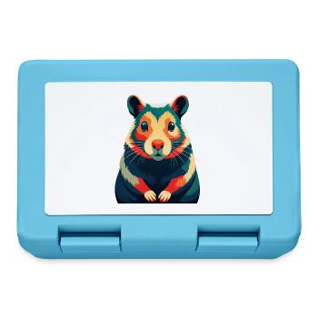 Hamster Zeichentrickfigur Buntes Haustier Tier - Brotdose - Saphirblau - Vorne