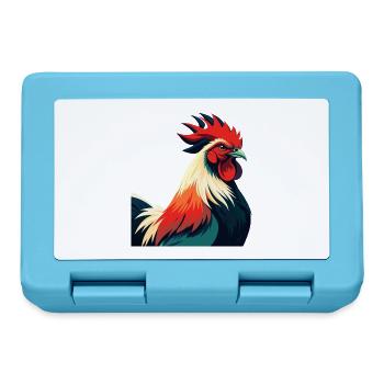 Coq Dessin Animé Personnage Animal De Compagnie Coloré - Boîte à goûter - bleu saphir - Devant