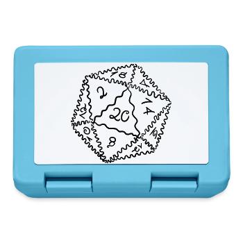 D20 Würfel - Brotdose - Saphirblau - Vorne