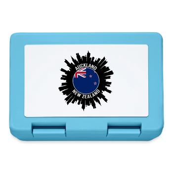 Auckland Skyline Neuseeland Flagge Reisesouvenir - Brotdose - Saphirblau - Vorne