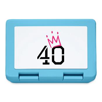 40 Krone - 40. Geburtstag - Brotdose - Saphirblau - Vorne