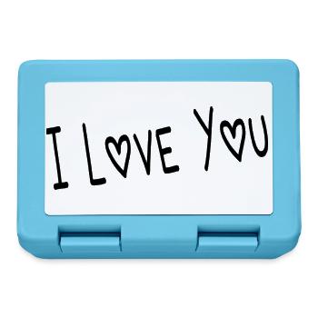 VALENTINSTAG. ICH LIEBE DICH. ICH LIEBE DICH. LIEBE. LIEBE - Brotdose - Saphirblau - Vorne
