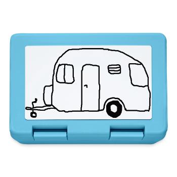 wohnwagen zeichnung - Brotdose - Saphirblau - Vorne