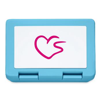 Coeur lettre S lettre initiale rose - Boîte à goûter - bleu saphir - Devant