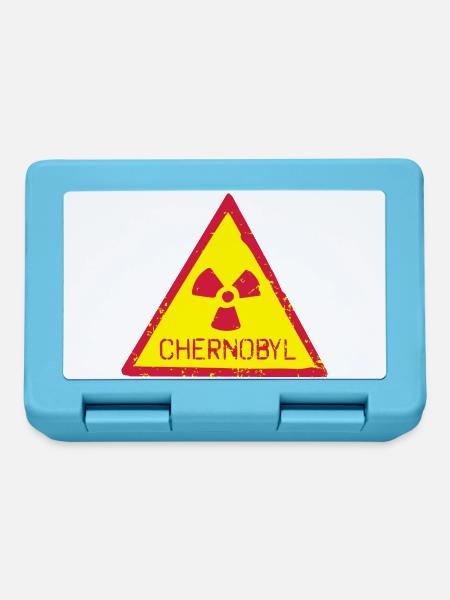TSCHERNOBYL RADIATION WARNING ICON - Brotdose - Saphirblau