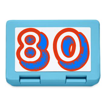 80. 80 JAHRE. 80-JÄHRIGES JUBILÄUM. 80. GEBURTSTAG. - Brotdose - Saphirblau - Vorne
