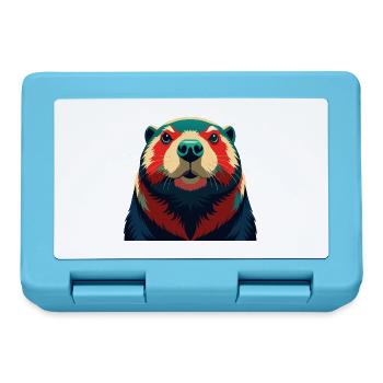 Beaver Cartoon Character Colorful Pet Animal - Lunchbox - sapphire blue - Front