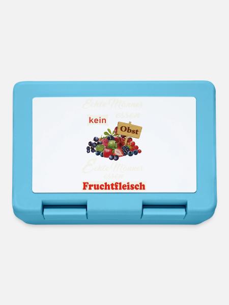Echte Männer essen kein Obst. Früchte, Geschenk - Brotdose - Saphirblau