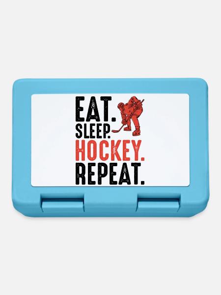 Roter Hockey-Spieler Silhouette - Brotdose - Saphirblau