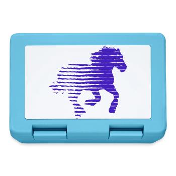 PFERD. FOHLEN. STUTE. TIER. TIERE. NATUR. - Brotdose - Saphirblau - Vorne