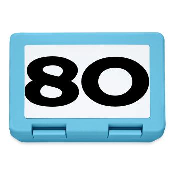 80. 80 JAHRE. 80-JÄHRIGES JUBILÄUM. 80. GEBURTSTAG. - Brotdose - Saphirblau - Vorne