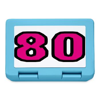 80. 80 JAHRE. 80-JÄHRIGES JUBILÄUM. 80. GEBURTSTAG. - Brotdose - Saphirblau - Vorne