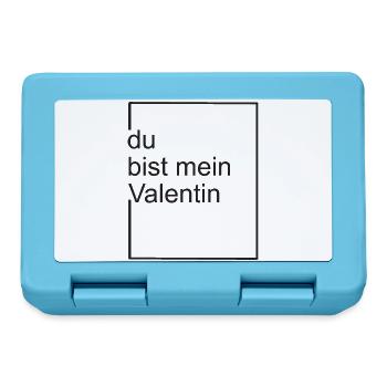 du bist mein valentin - neu - Brotdose - Saphirblau - Vorne