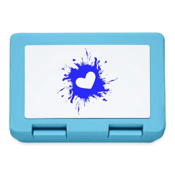 Herz Fleck Tinte Blau - Brotdose - Saphirblau - Vorne