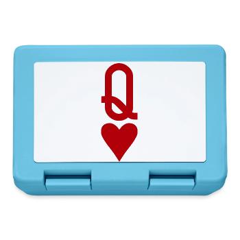 Poker Playing Card - Queen of Hearts - Lunchbox - sapphire blue - Front