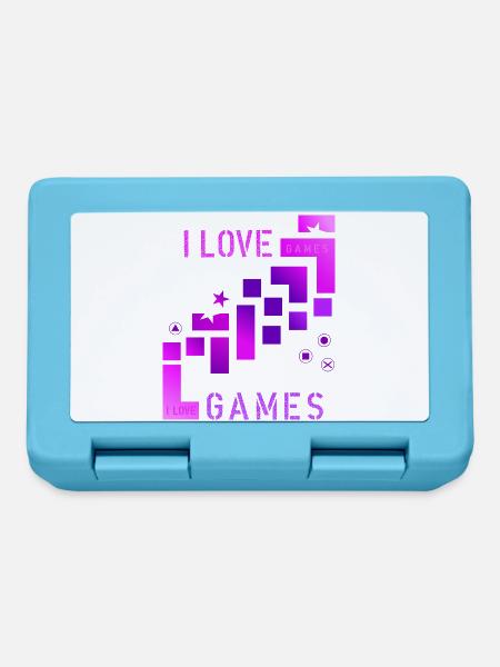 I love games - Brotdose - Saphirblau