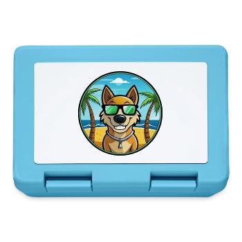 Alano Español Hunderasse Cartoon Sonnenbrille Strand - Brotdose - Saphirblau - Vorne