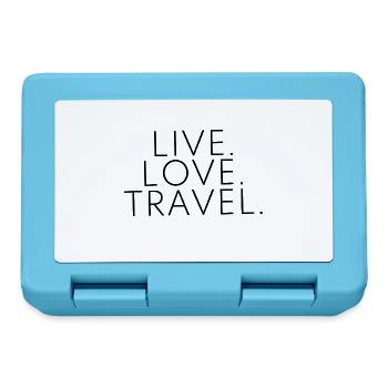 Live Love Travel Design Reisen Reise Schwarz - Brotdose - Saphirblau - Vorne