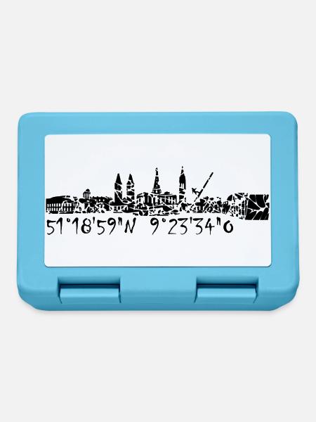 Skyline Kassel - Brotdose - Saphirblau
