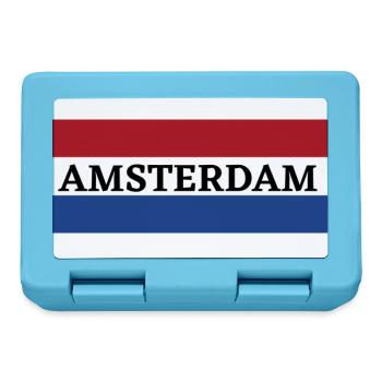 Amsterdam City in Dutch Flag - Lunchbox - sapphire blue - Front