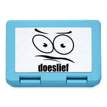 doeslief flehende Augen mit Fragezeichen-Blick - Brotdose - Saphirblau - Vorne
