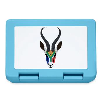 SPRINGBOK HEAD IN SOUTH AFRICAN COLOURS - Lunchbox - sapphire blue - Front