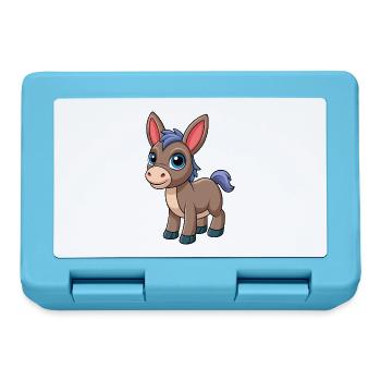 Esel Niedliche Maskottchen Zeichentrickfigur Kawaii - Brotdose - Saphirblau - Vorne