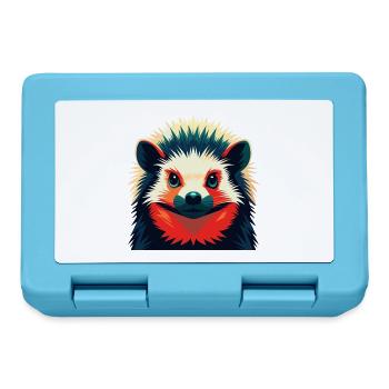 Igel Cartoon Figur Buntes Haustier Tier - Brotdose - Saphirblau - Vorne
