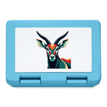 Antilope Zeichentrickfigur Buntes Haustier Tier - Brotdose - Saphirblau - Vorne