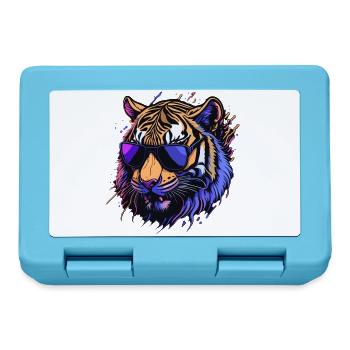 Retro cool tiger head - Lunchbox - sapphire blue - Front