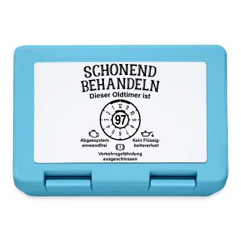 97. Geburtstag Schonend Behandeln Oldtimer Ist 97 - Brotdose - Saphirblau - Vorne
