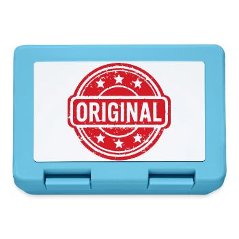 Conception originale du badge en caoutchouc Grunge - Boîte à goûter - bleu saphir - Devant