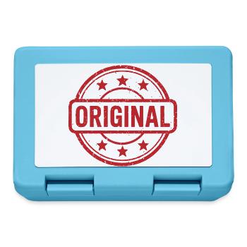 Conception originale du badge en caoutchouc Grunge - Boîte à goûter - bleu saphir - Devant