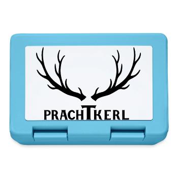 Prachtkerl Hirschgeweih Geschenk - Idee - Brotdose - Saphirblau - Vorne