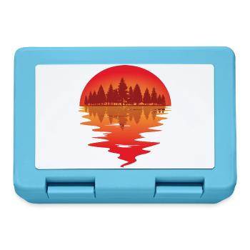 Sonnenuntergang am Waldsee - Brotdose - Saphirblau - Vorne