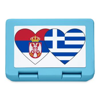 Serbia Greece Flag Heart - Lunchbox - sapphire blue - Front