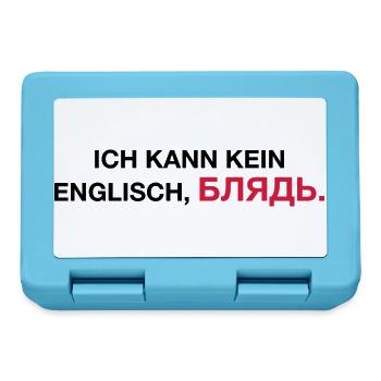 Je ne peux pas parler anglais bljat disant - idée cadeau - Boîte à goûter - bleu saphir - Devant