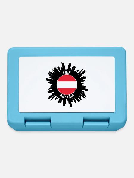 Linz Skyline Österreich Flagge Reise-Souvenir - Brotdose - Saphirblau