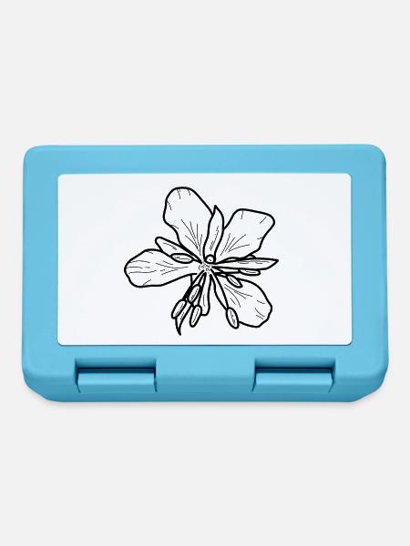 Weidenrose – Florales Minimal Design - Brotdose - Saphirblau
