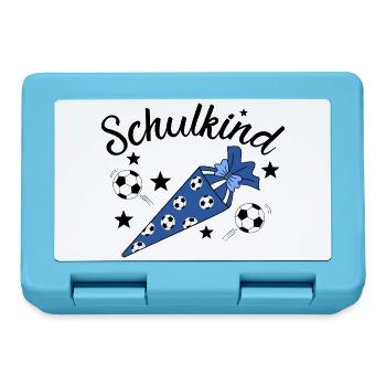 Schulkind Fußball Schulanfang - Brotdose - Saphirblau - Vorne