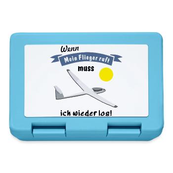 wenn mein flieger ruft - Brotdose - Saphirblau - Vorne